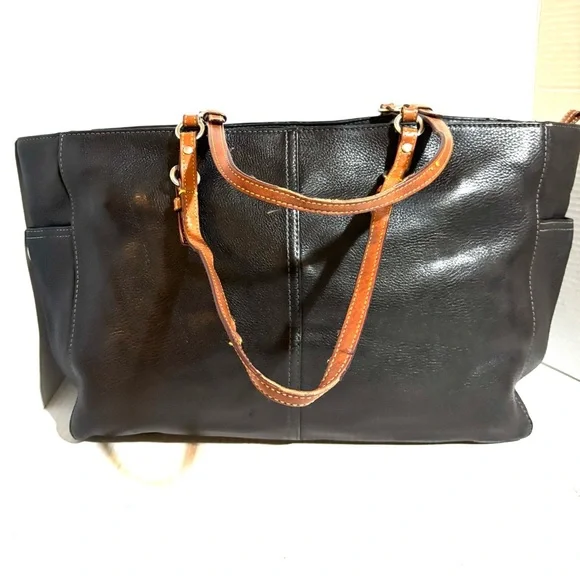 Coach vintage Black Leather Tote Bag - Picture 2 of 11